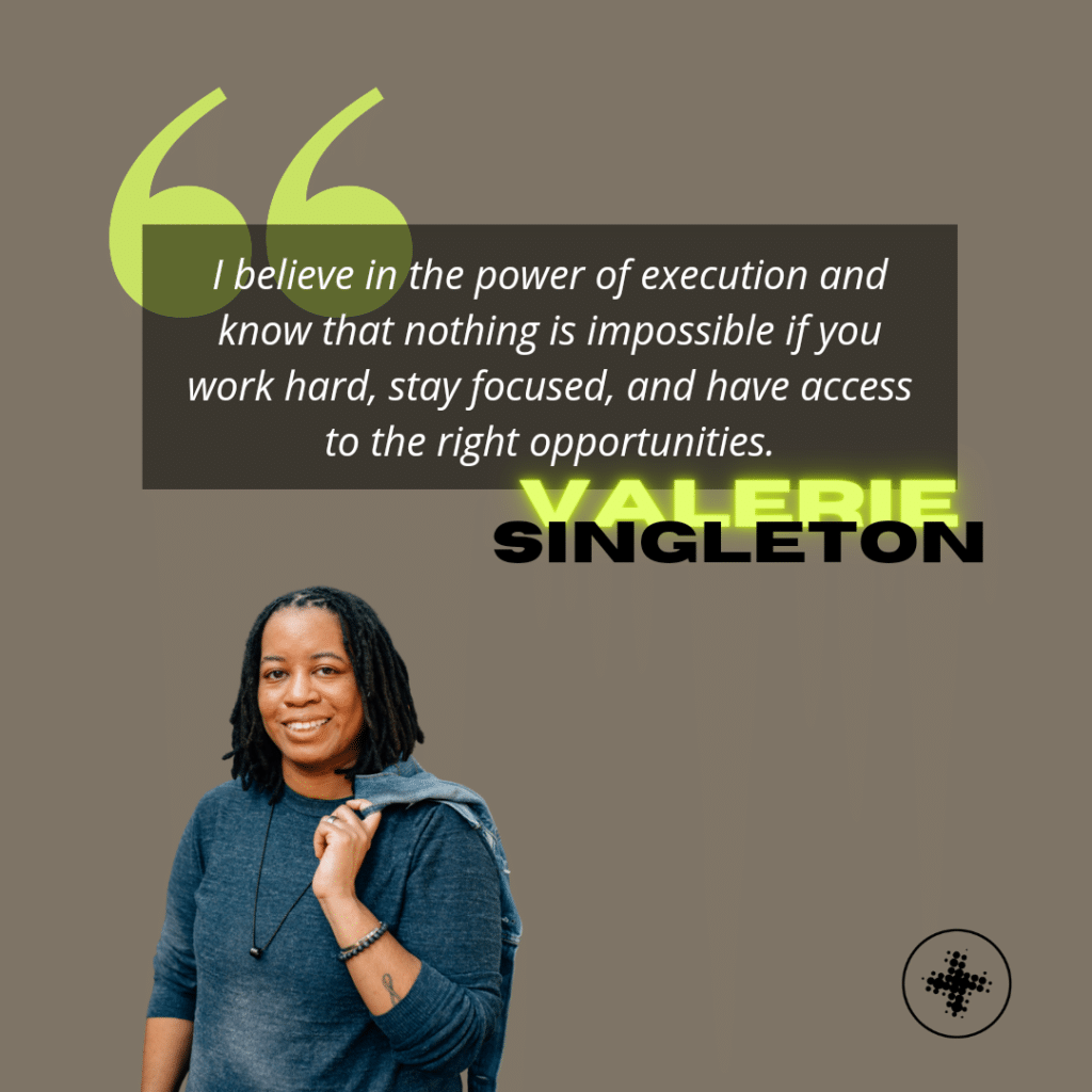 Black woman co-founder Valerie Singleton smiling